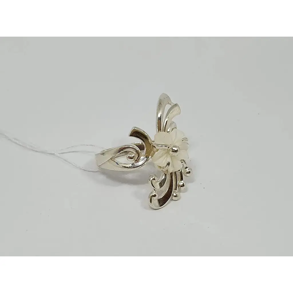 Срібна каблучка Харківський ювелірний завод з перламутром. 041332 16,5 - фото 4