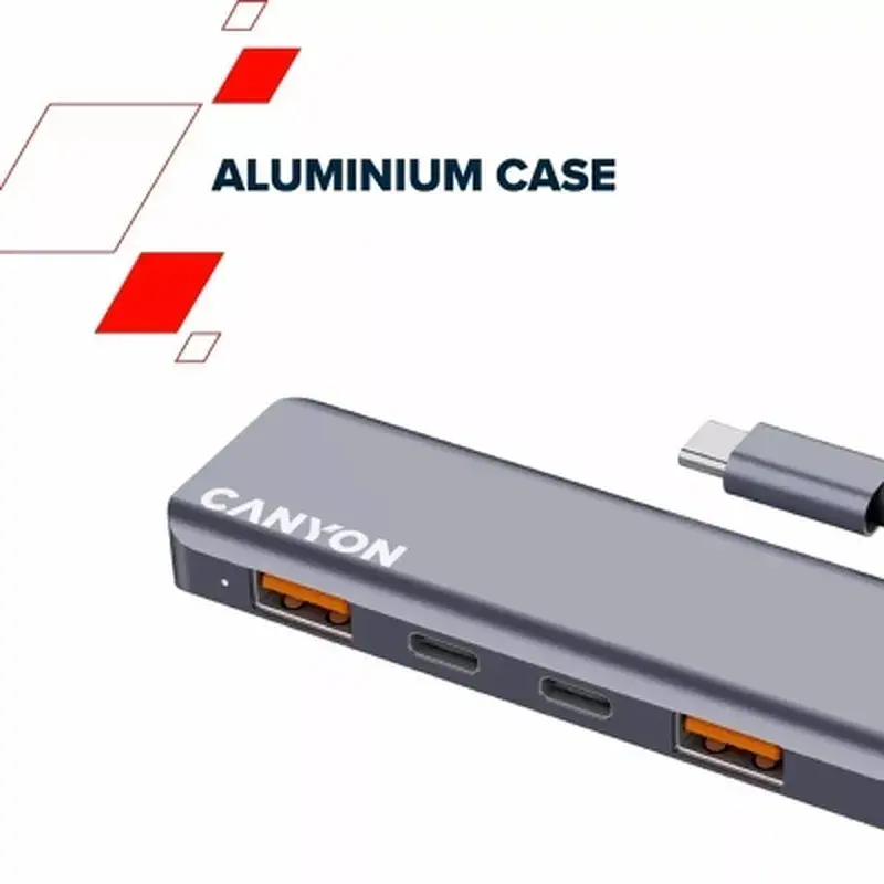 Концентратор Canyon hub DS-18 5in1 USB-C Grey (CNS-TDS18) - фото 11