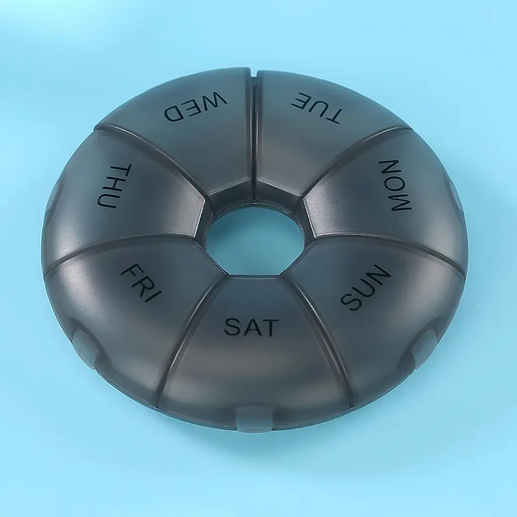 Органайзер для таблеток МВМ My Home на 7 дней 120х120 мм черный (PC-20BLACK) - фото 3