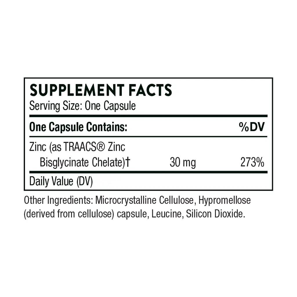 Цинк бісгліцинат Zinc Bisglycinate 30 mg - 60 caps - фото 2
