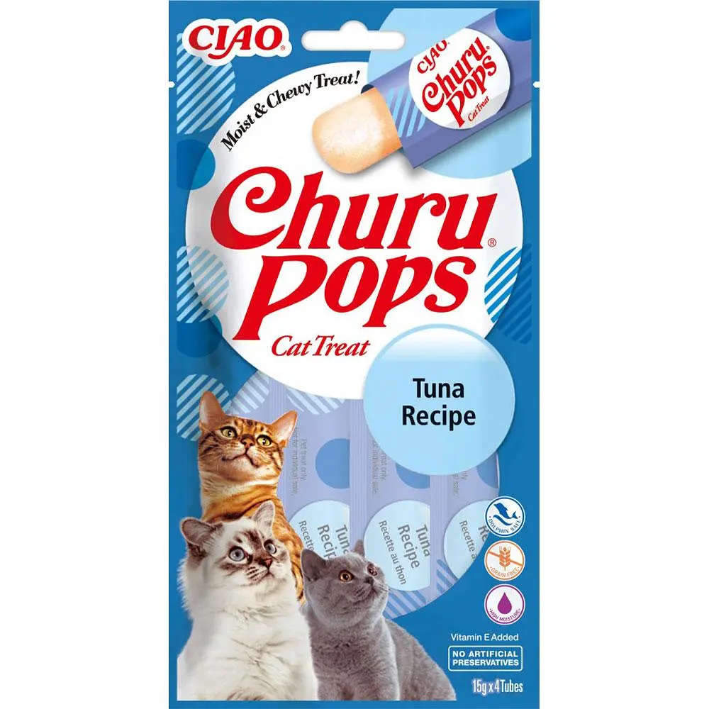 Вологі ласощі для котів INABA Churu Pops вершкове желе з тунцем 4 шт по 15 г