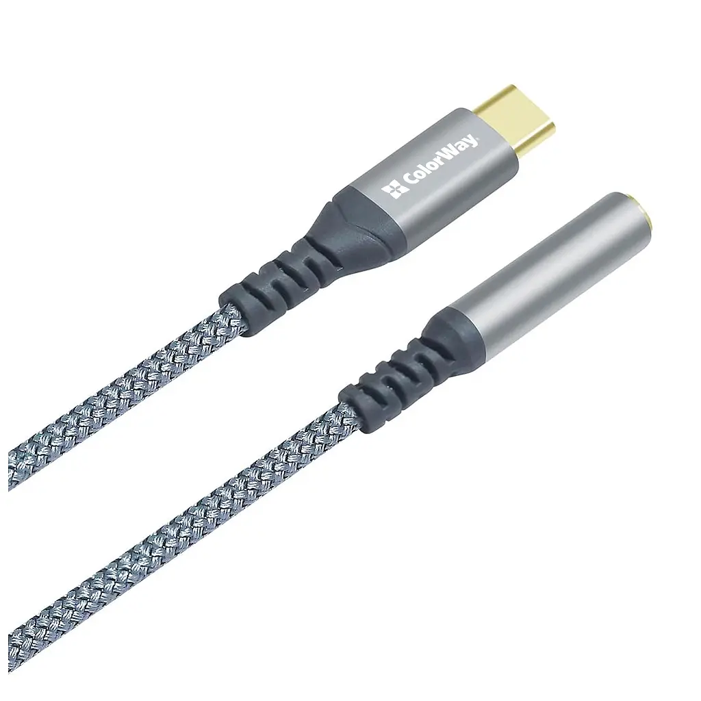 Переходник USB-C to 3.5mm F 0.14m gray ColorWay (CW-AD-CJ) - фото 5