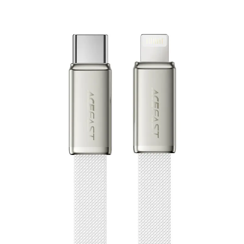 Кабель ACEFAST C24-01, USB to iP, 30W, 1.2m, Braided wire, Zinc alloy + TPE connectors, Білий