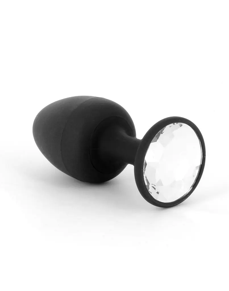 Анальная пробка с кристаллом Dorcel Geisha Plug Diamond XL 11 см (чёрный) - фото 3