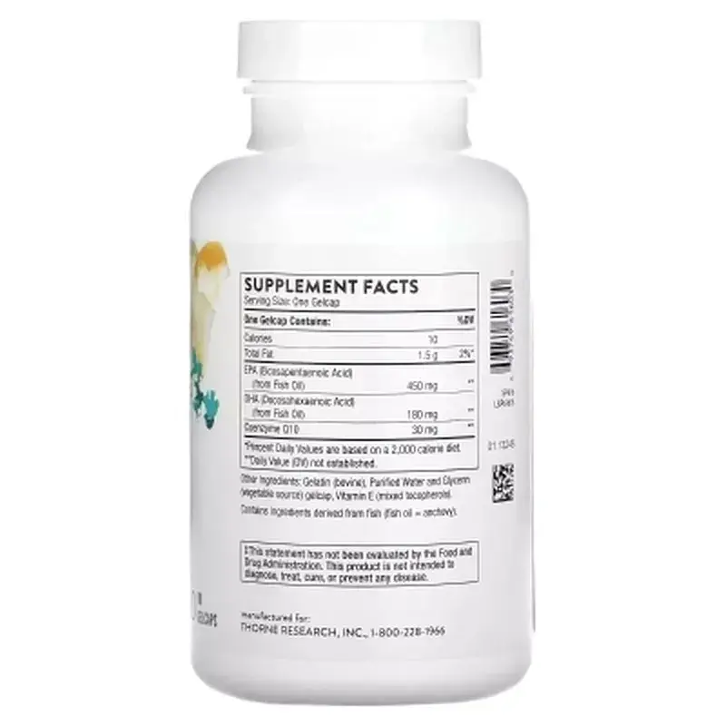 Вітамін Омега-3 з коензимом Q10, Omega-3 with CoQ10, 90 гелевих капсул (THR-61603) - фото 2