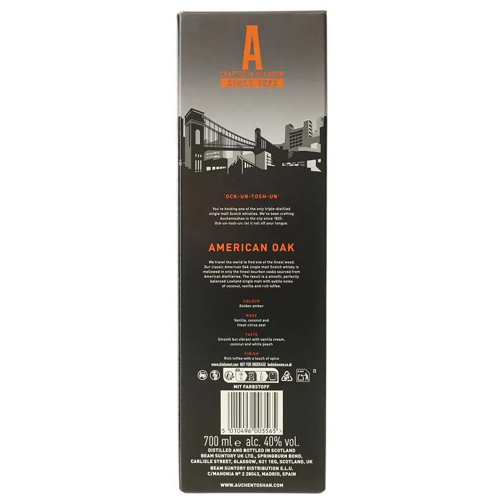 Виски Auchentoshan American Oak Single Malt Scotch Whisky 40% 0.7 л - фото 3