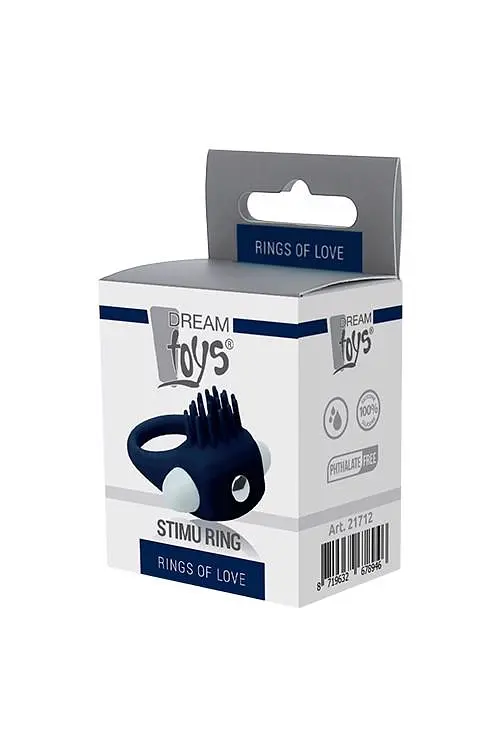 Віброкільце Dreamtoys Rings of Love Stimu Ring 5.4 см синій - фото 2