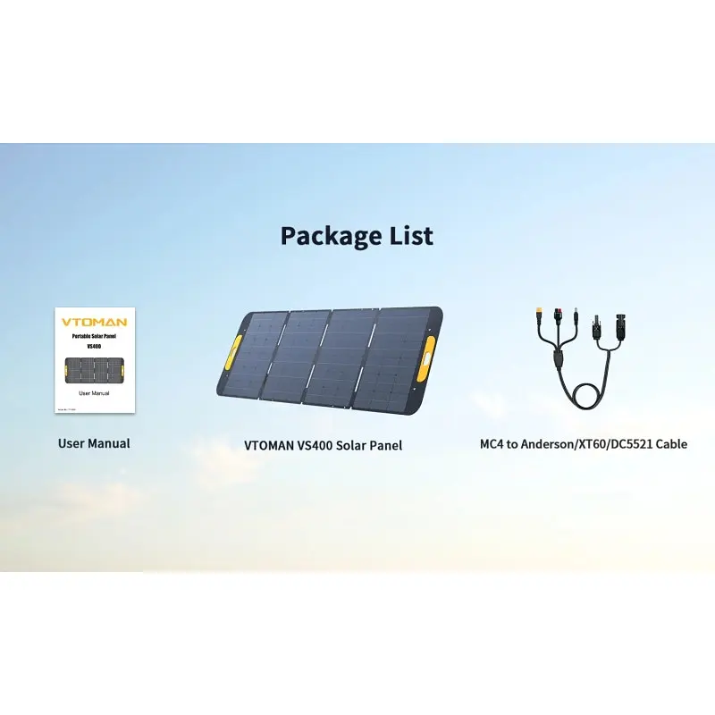 Солнечная панель Vtoman 400W 40V IP67 MC-4/Anderson/XT60/DC5521 - фото 3