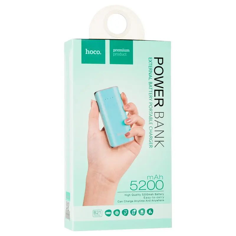 Дополнительная батарея Hoco B21 (5200mAh) Cyan - фото 3