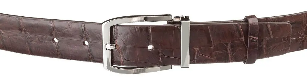 Ремінь чоловічий з натуральної шкіри крокодила коричневий CROCODILE LEATHER 18178 100 см - фото 6