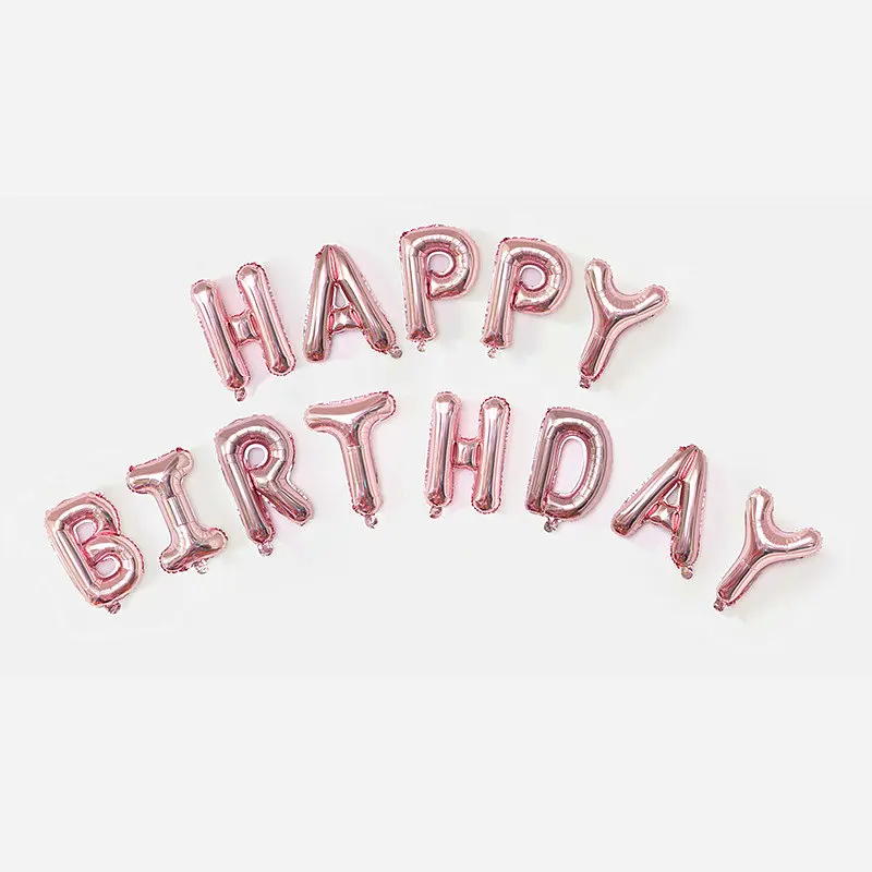 Кульки Happy birthday фольговані 16 дюймів рожеве золото - фото 3