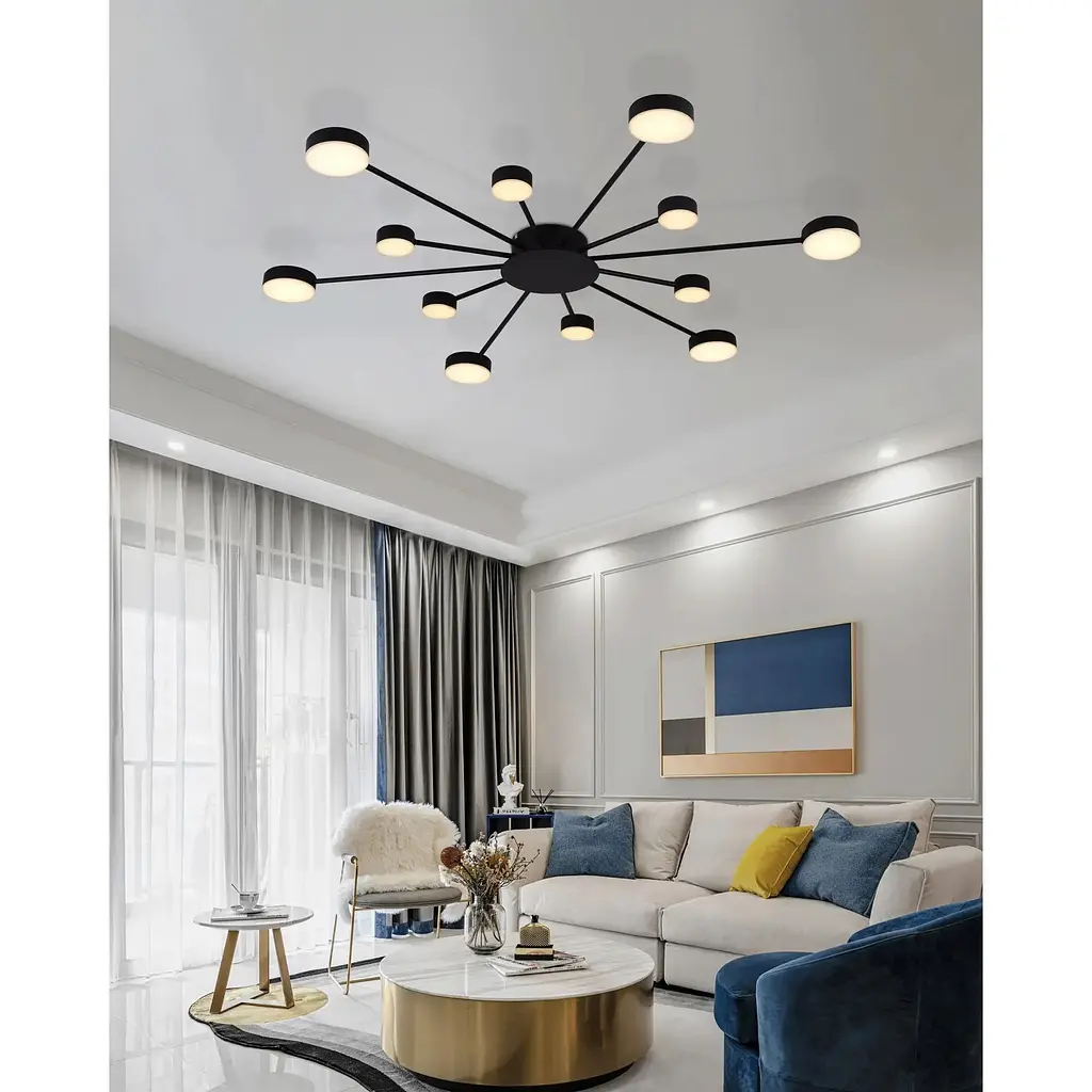 Світильник стельовий Miorro LED Foresta з пультом ДУ 76W 2700-6000К чорний (51-313-004) - фото 6