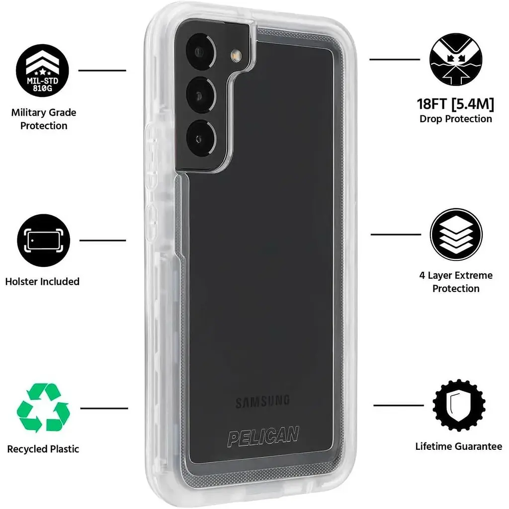 Протиударний чохол із кліпсою Pelican Voyager для Samsung Galaxy S23 (6.1") Clear аналог OtterBox Defender - фото 9