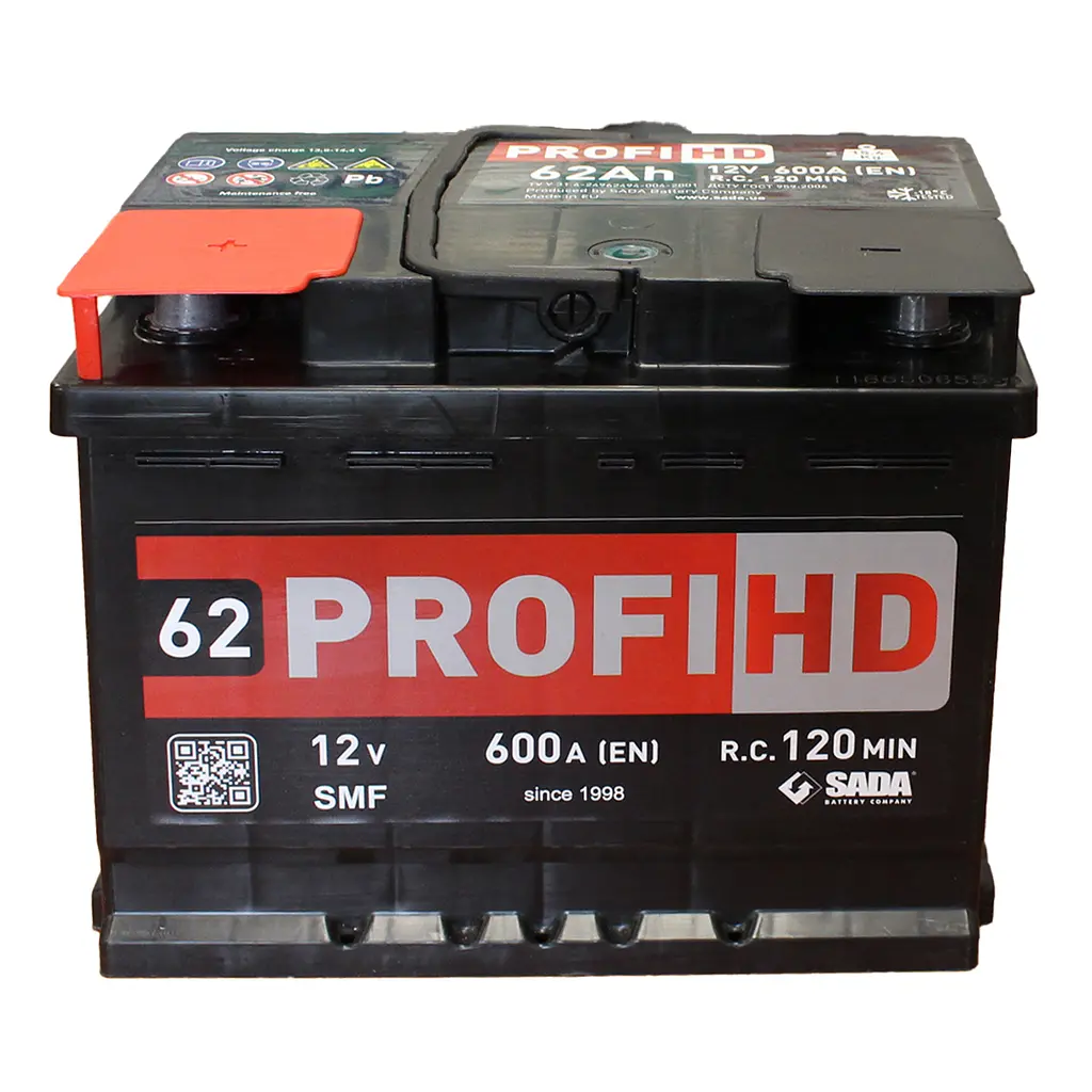Автомобильный аккумулятор SADA PROFI HD SMF 6СТ-62 (-/+) 12В 62Ач 600А - фото 2