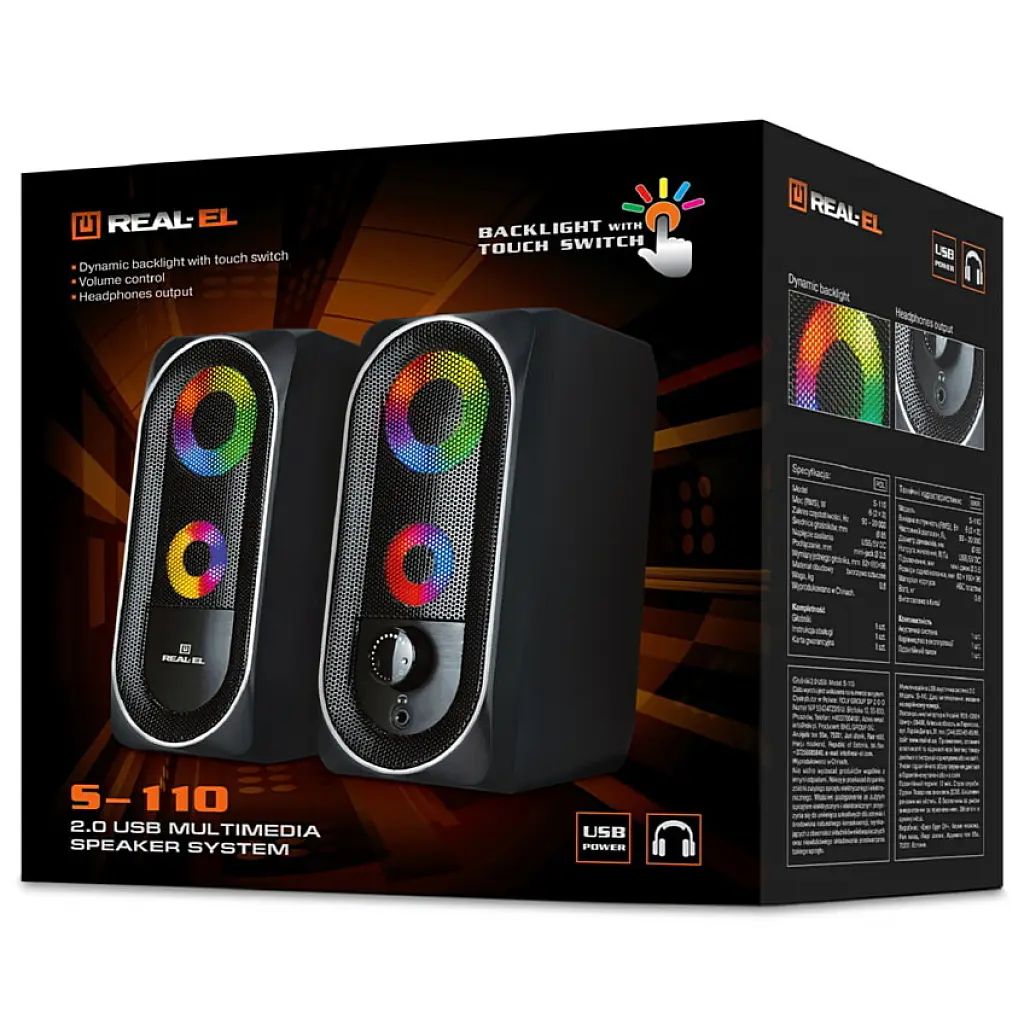 Акустична система REAL-EL S-110 USB Black (EL121100009) - фото 8