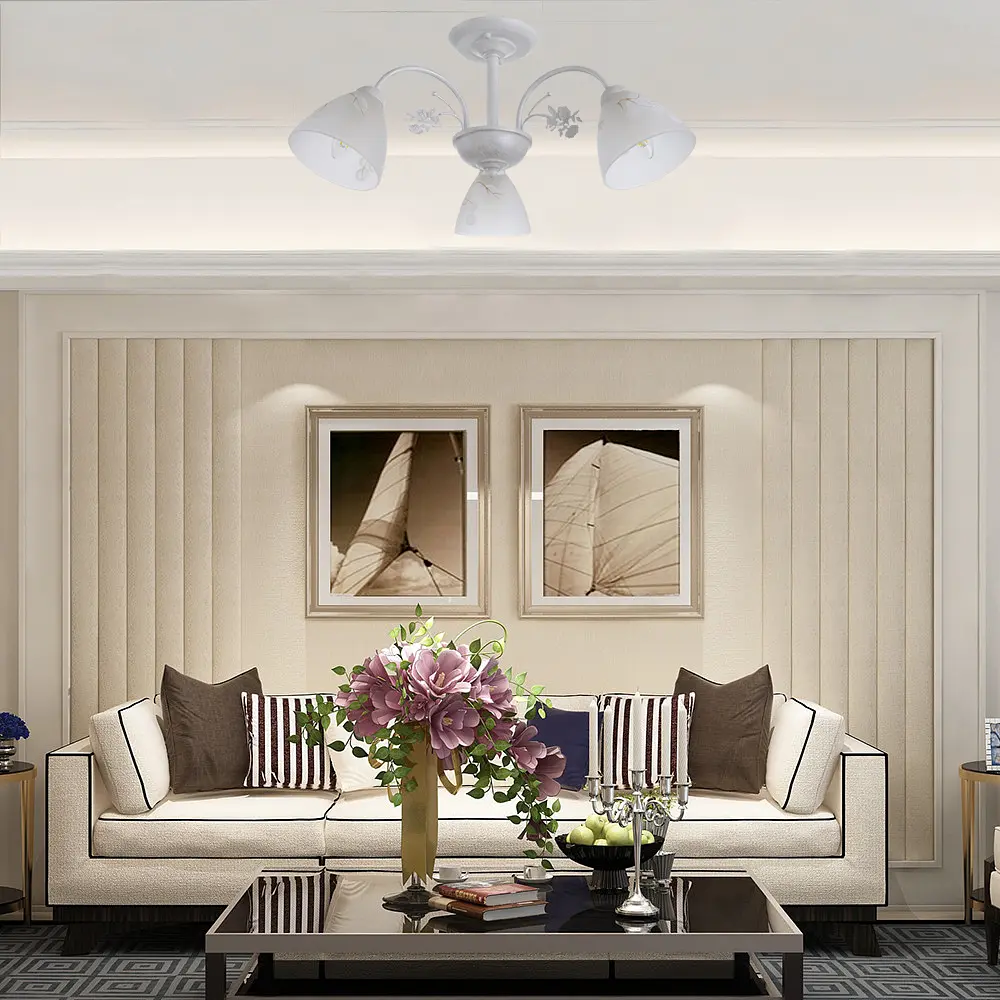 Люстра потолочная Brille в спальню E14 60W WH (LK-685C/3) - фото 4