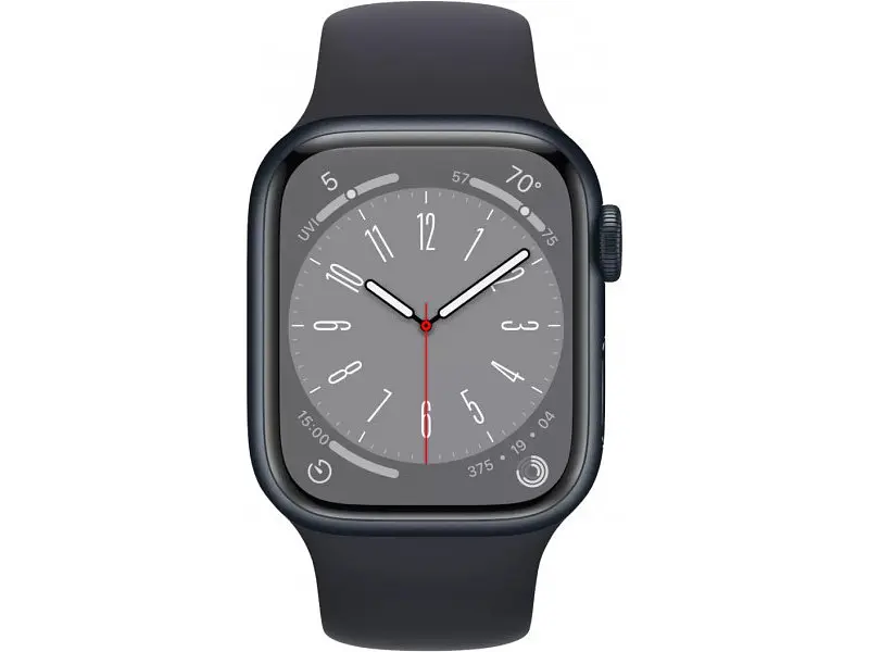 Смарт-годинник Apple Watch Series 8 GPS 41mm Midnight Aluminum Case w. Midnight Sport Band - Size S/M (MNU73/MNPC3) - фото 2