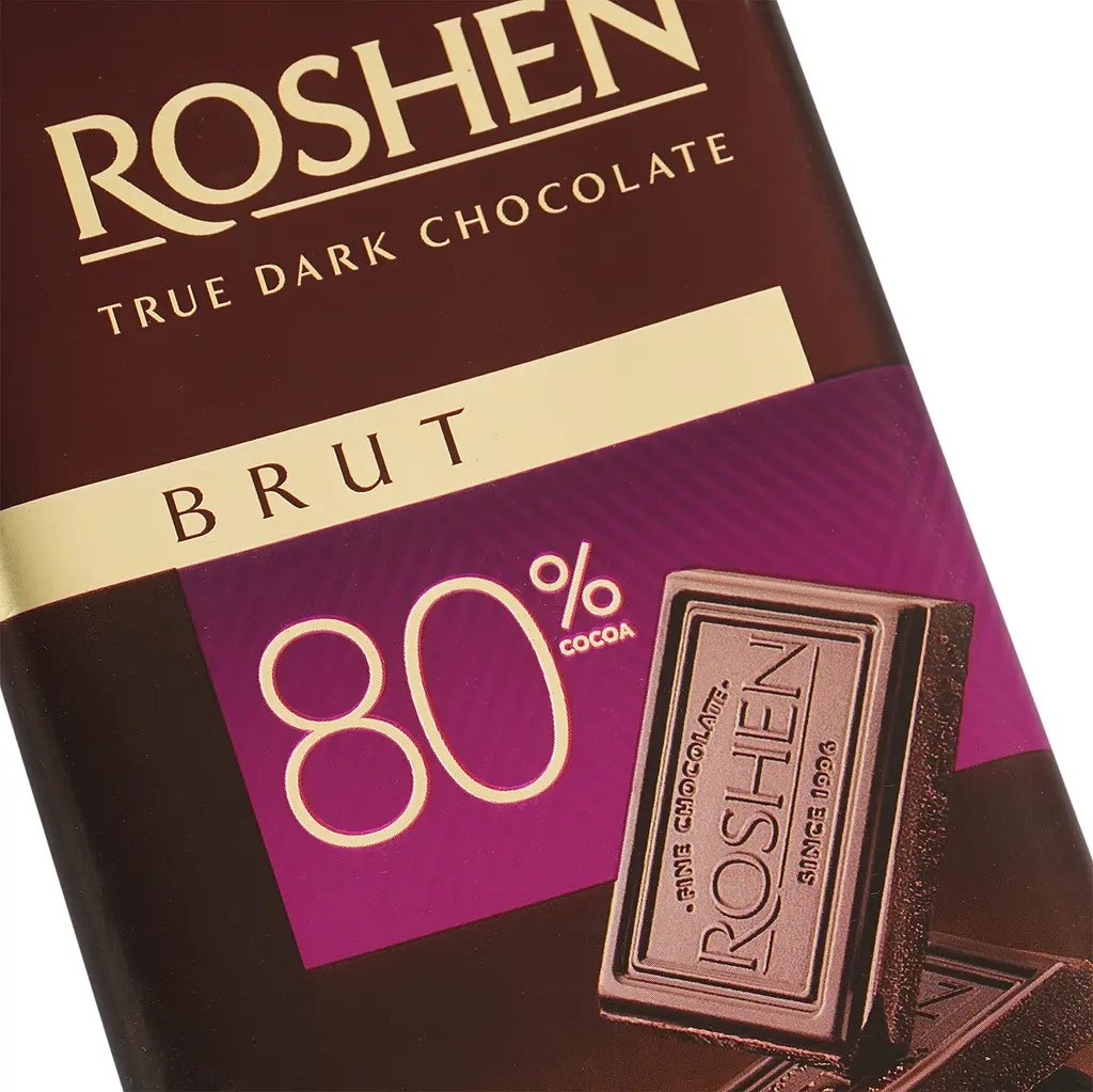 Шоколад чорний Roshen Brut 80% 85 г (861862) - фото 3