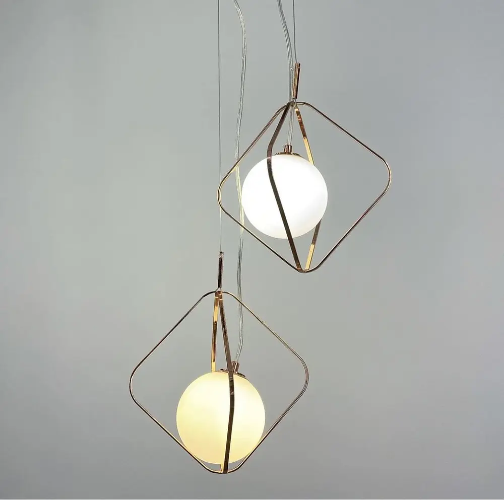 Мініатюрні підвісні світильники в корпусі кольору рожеве золото | Арт. AA 407 | Line F - фото 6