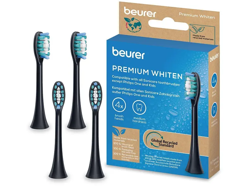 Насадки до зубних щіток Beurer SC30 / SC50 Premium Whiten 4 шт (SC_30/50_PW_4) - фото 4