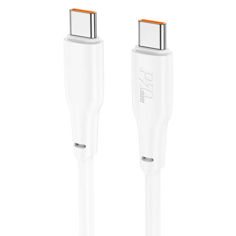 Кабель HOCO X93 Force fast charging data cable Type-C to Type-C 100W 2 метри білий - фото 2