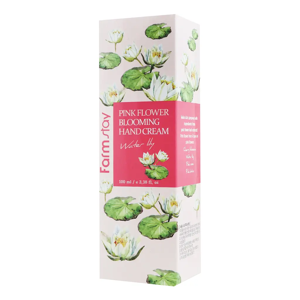 Крем для рук та нігтів FarmStay Pink Flower Blooming Hand Cream Water Lily з екстрактом лілії 100 мл - фото 2