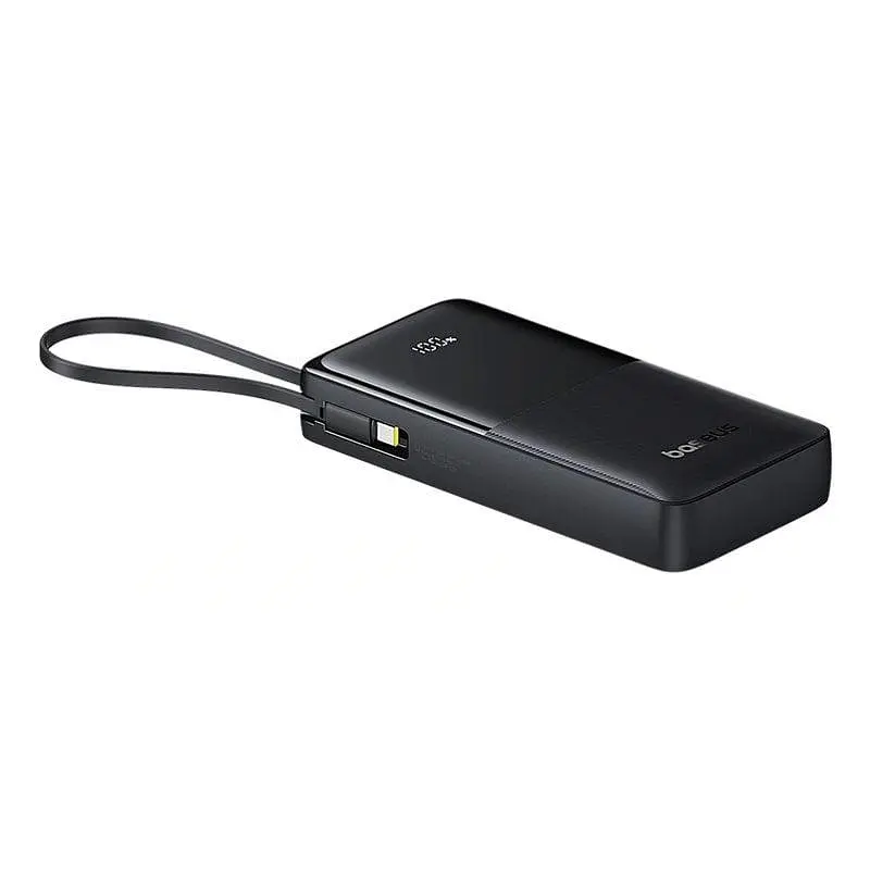 Внешний аккумулятор Baseus Bipow 2 20000 mAh 20 W со встроенным черным кабелем - фото 4