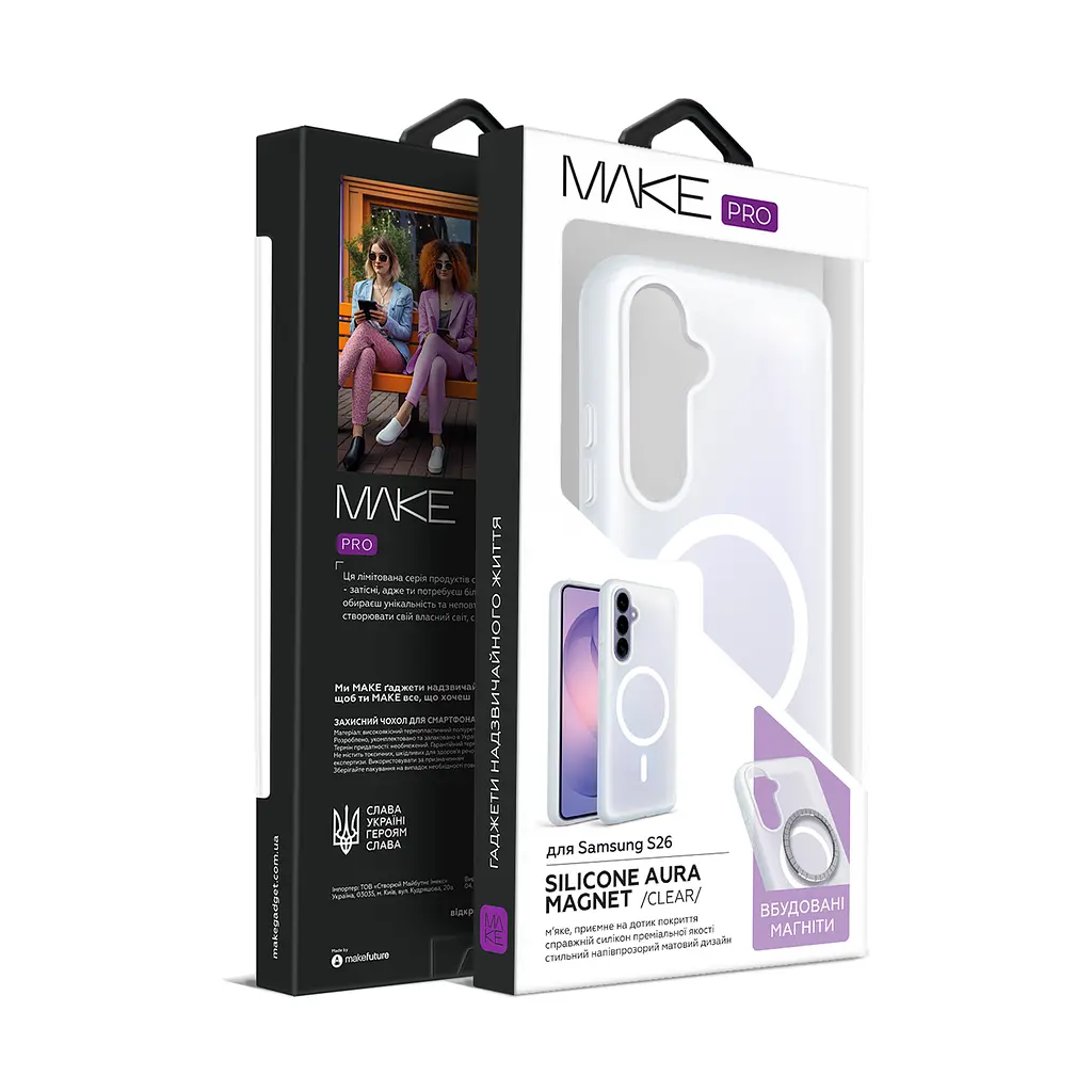 Чохол MAKE Samsung S26 Silicone Aura Magnet Clear - фото 5