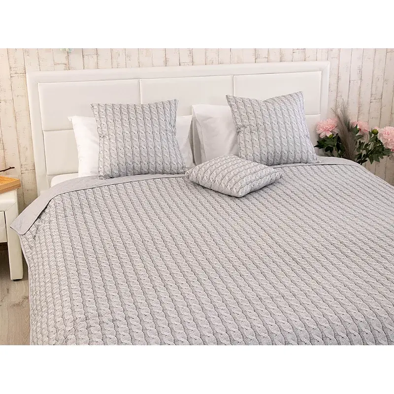 Покривало Руно двостороннє декоративне Grey Braid 212х240 см сіре - фото 6