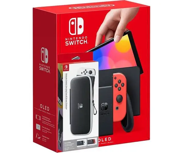 Ігрова консоль Nintendo Switch OLED model Neon Blue-Red + Чохол + Захисна плівка Carrying Case & Screen Protector - фото 9