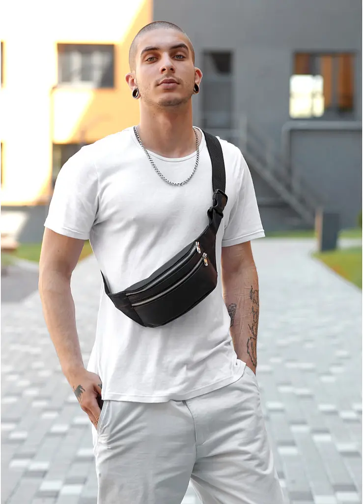 Мужская сумка бананка Sambag Tirso BTS черный 31 × 12 × 5 см (81333001m) - фото 2