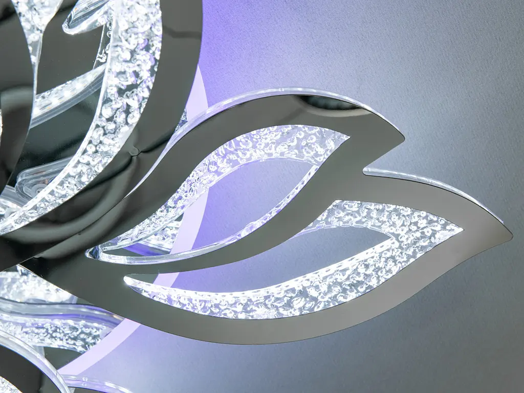 Люстра стельова LED Diasha 2455/6+3HR, 140W, 3200K-6500K, хром, сучасний стиль для дому - фото 5