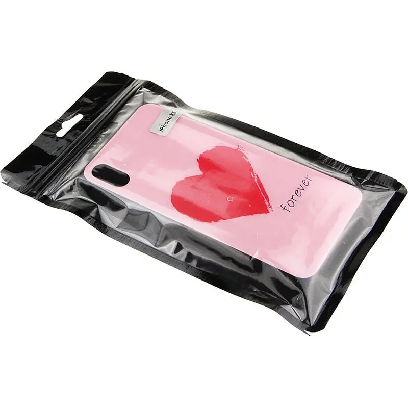 Чохол-накладка Toto Glass Fashionable Case Apple iPhone XS Max Red Heart on Pink - фото 2