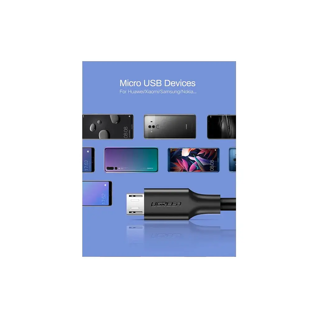 Дата кабель USB 2.0 AM to Micro 5P 0.5m 2A US289 black Ugreen (60135) - фото 4