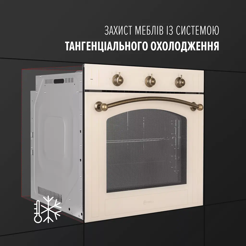 Духова шафа електрична Perfelli Vintage 6M8L Beige - фото 7