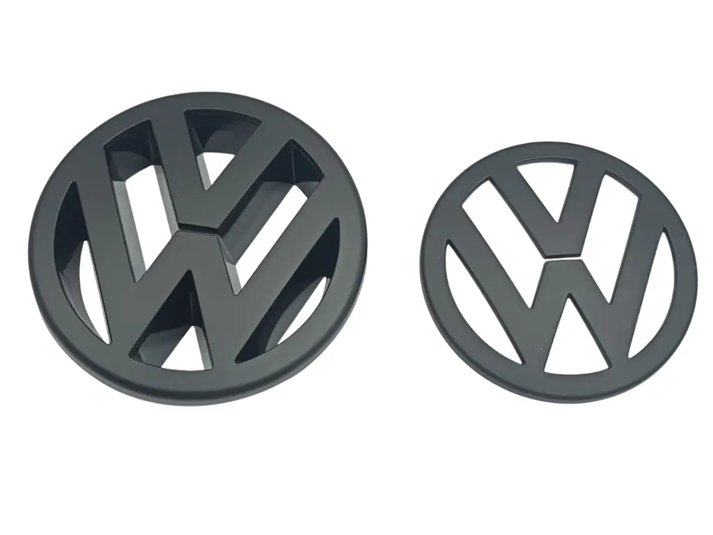 Емблема передня+задня Volkswagen Golf V (GTI) чорна матова (d=125 мм+110 мм) пластик - фото 3