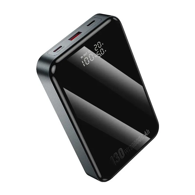 Зовнішній акумулятор - портативна зарядна батарея Hoco Q30A 20000mAh 130W чорна - фото 2