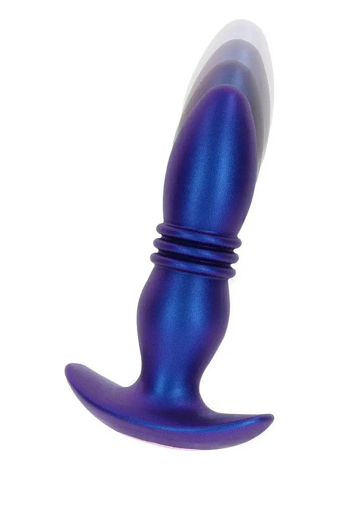 Анальна вiбропробка TOYJOY Thrusting Vibr Plug, 15,5 см, синій