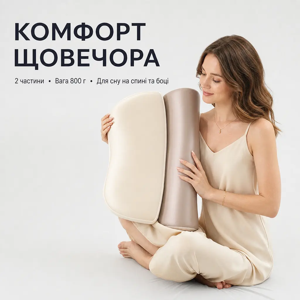 Ортопедична ергономічна подушка 2 в 1 Solve 50 x 35 x 11 см (KT8001219) - фото 4