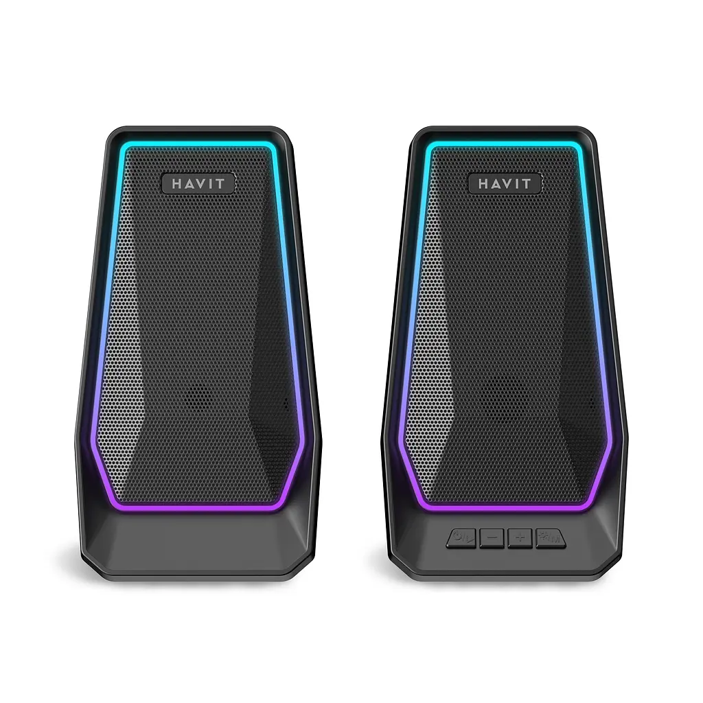 Стерео колонки HAVIT SK769BT USB 10W RGB Black HAVIT (28957-000) - фото 2