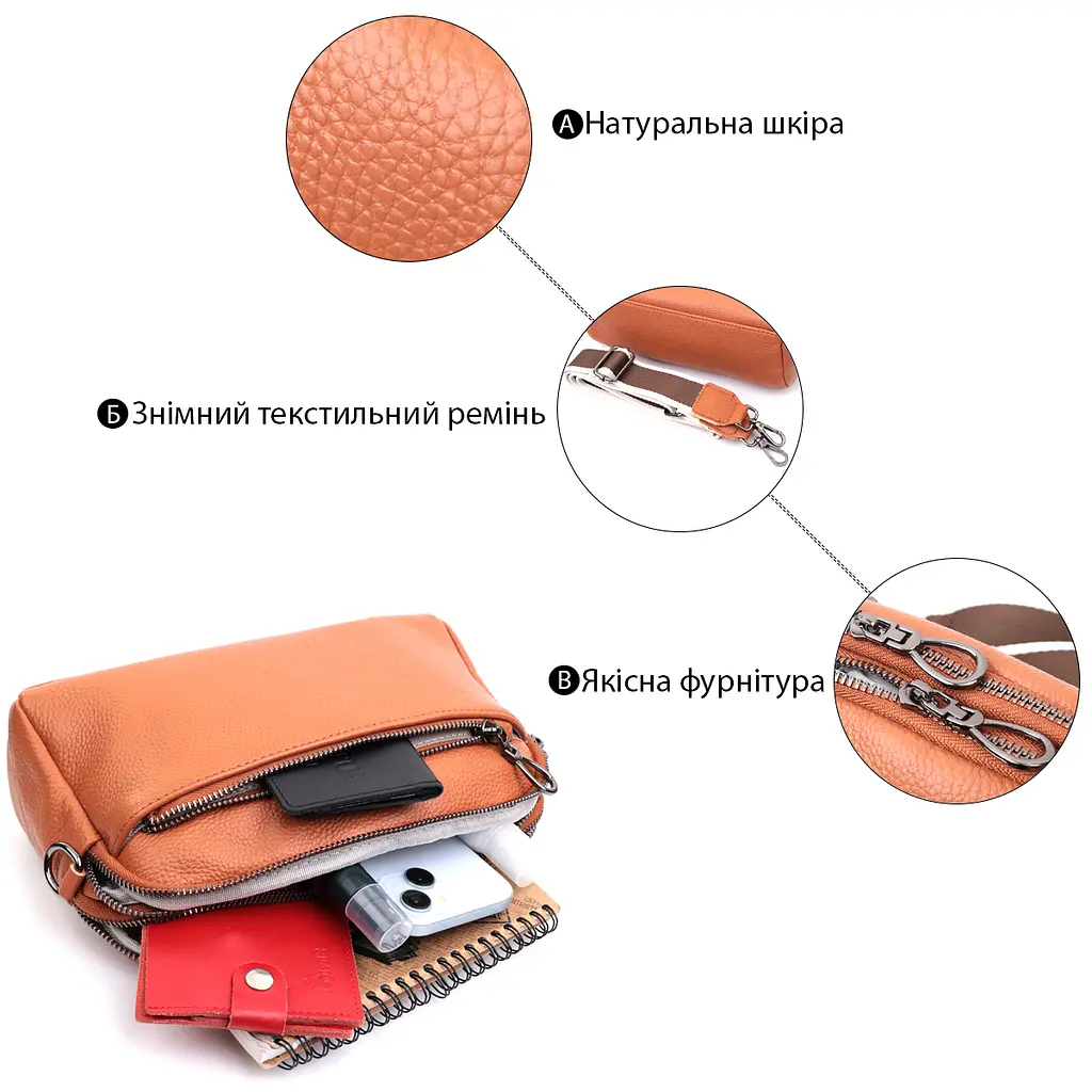 Жіноча шкіряна сумка Vintage 25х14.5х8 см sum0026553 - фото 4