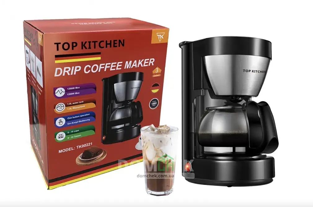 Кавоварка електрична крапельна з підігрівом Top Kitchen Tk00221 - фото 2