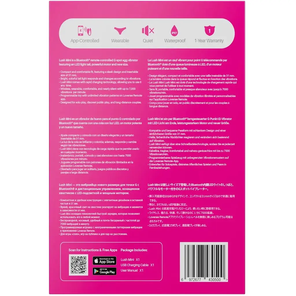 Мини смарт-виброяйцо Lovense Lush Mini - фото 11