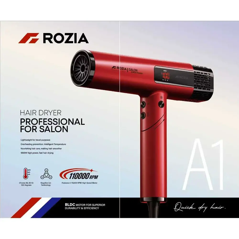 Фен професійний для сушіння волосся ROZIA A1 Professional Hair Dryer AND-6162-9 - фото 3