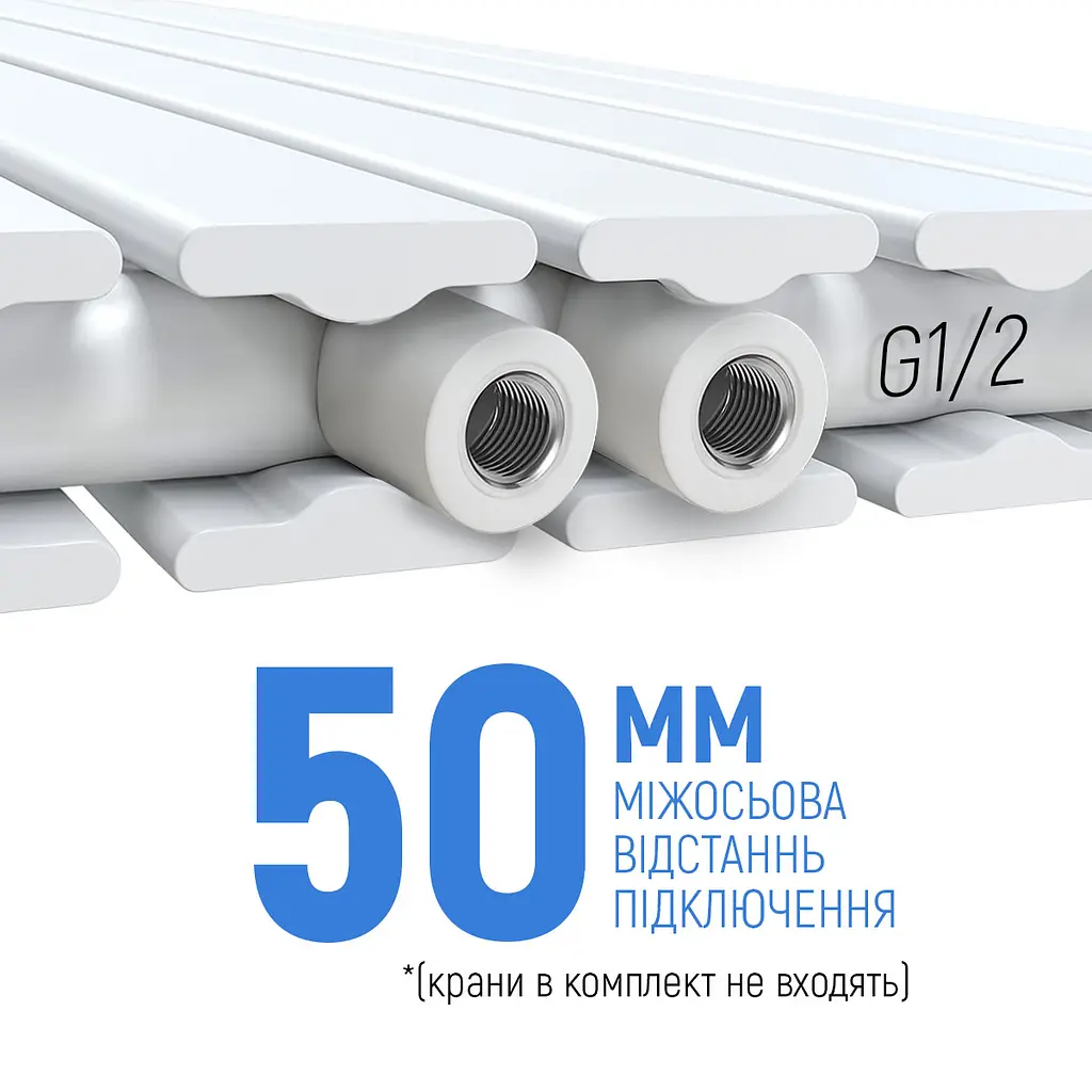 Вертикальный радиатор Navin Largo double 456x1800-6 (50мм), anticor, белый 12-112033-4880, Белый - фото 2