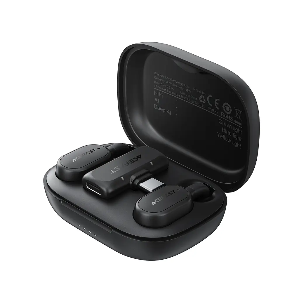 Бездротова мікрофонна система ACEFAST R4 dual-mic (Type-C) Black - фото 3