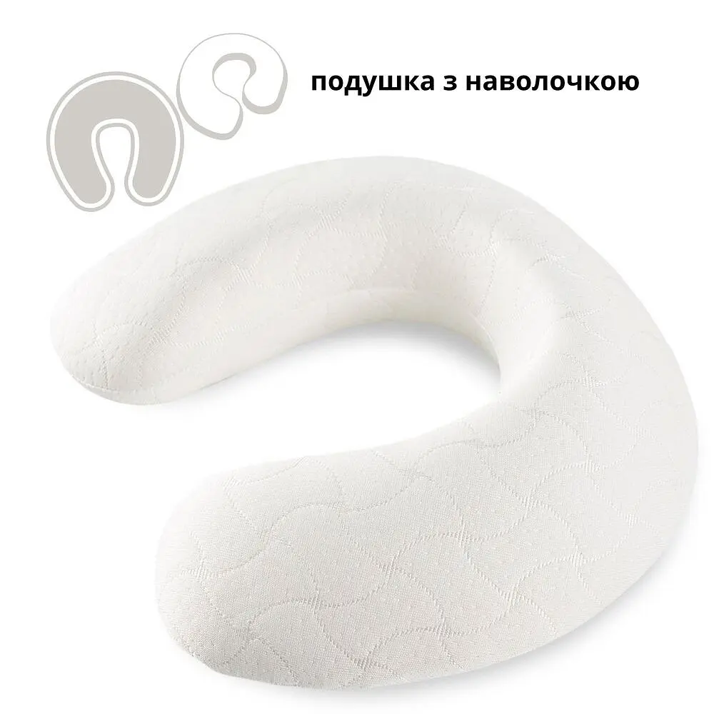 Подушка рогалик для подорожей IDEIA - Memory Foam 30х40 з ефектом пам'яті та наволочкою на блискавці біла - фото 3