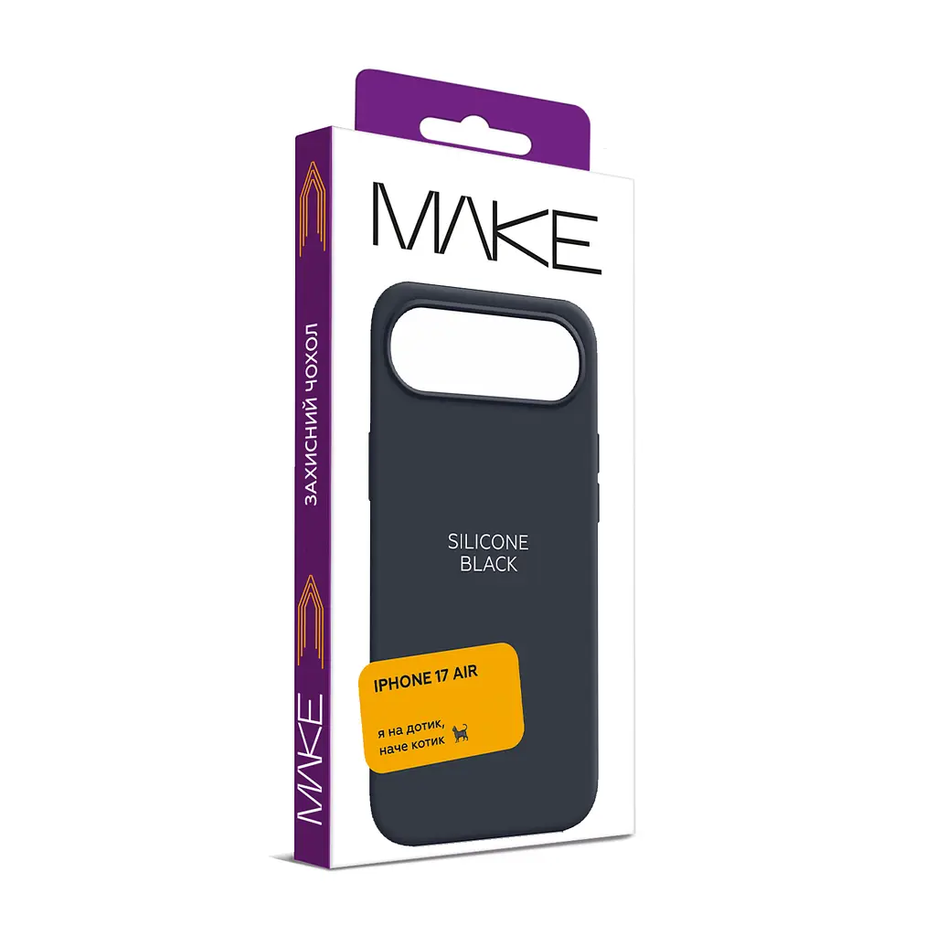 Чохол MAKE Apple iPhone 17 Air Silicone Black - фото 4