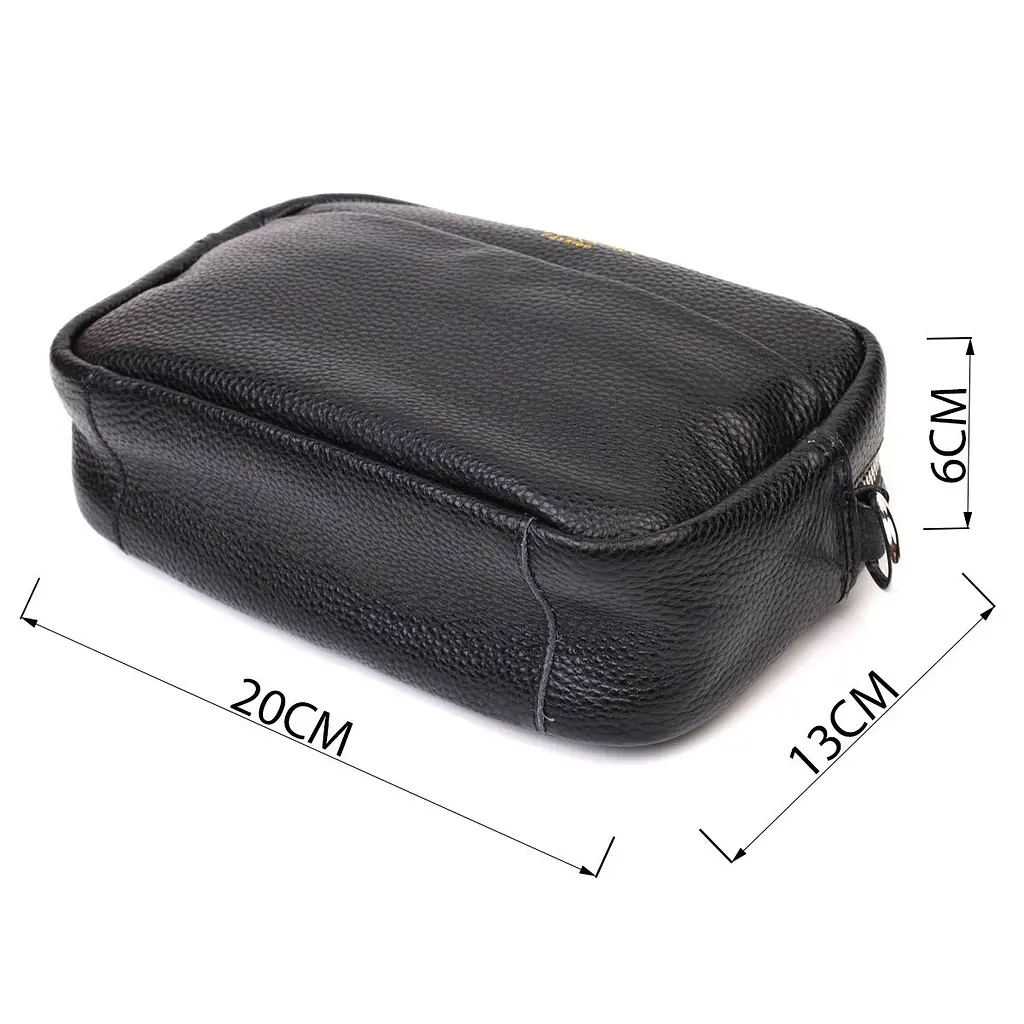 Відмінна сумка жіноча на плече з натуральної шкіри 22123 Vintage чорна - фото 6