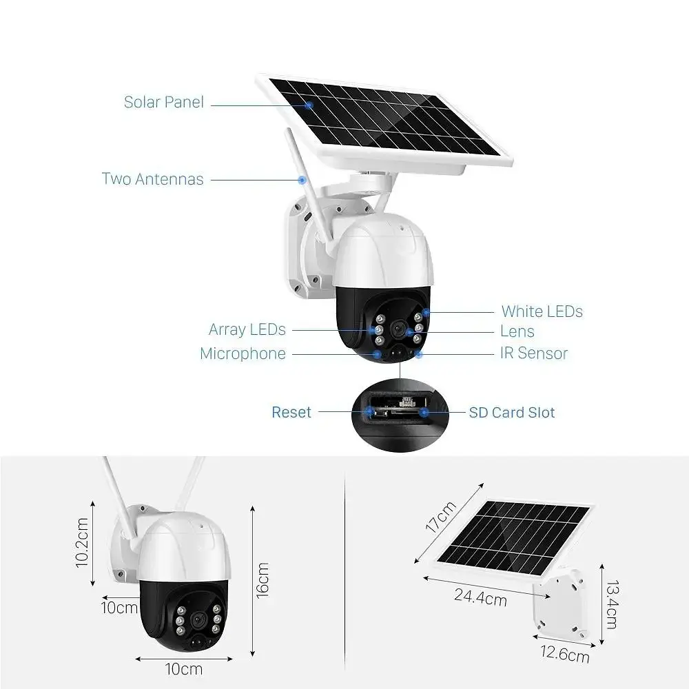 Уличная видеокамера с солнечной панелью XPRO Wi-Fi Solar Camera ICSEE 3MP FHD-Contains SIX 18650 batteries 12 (MER-15335_2532) - фото 5